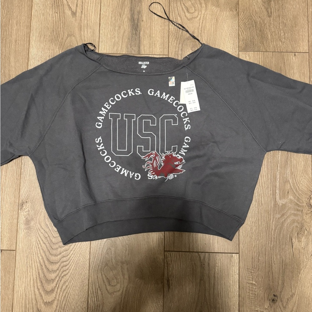 Hollister USC Gray Off-the-Shoulder Sweater